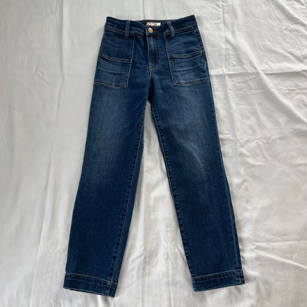 Kut From The Kloth Reese High Rise Straight Leg Dark Wash Denim Jeans | Size 2 - Picture 4 of 8